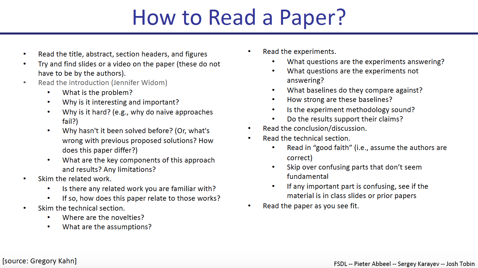 study research direction